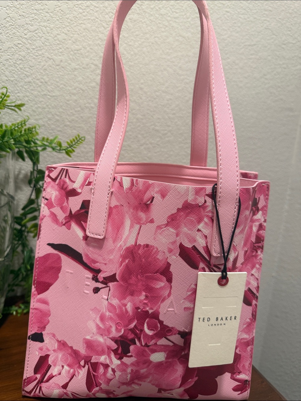 TED BAKER PINK FLOWERED TOTE